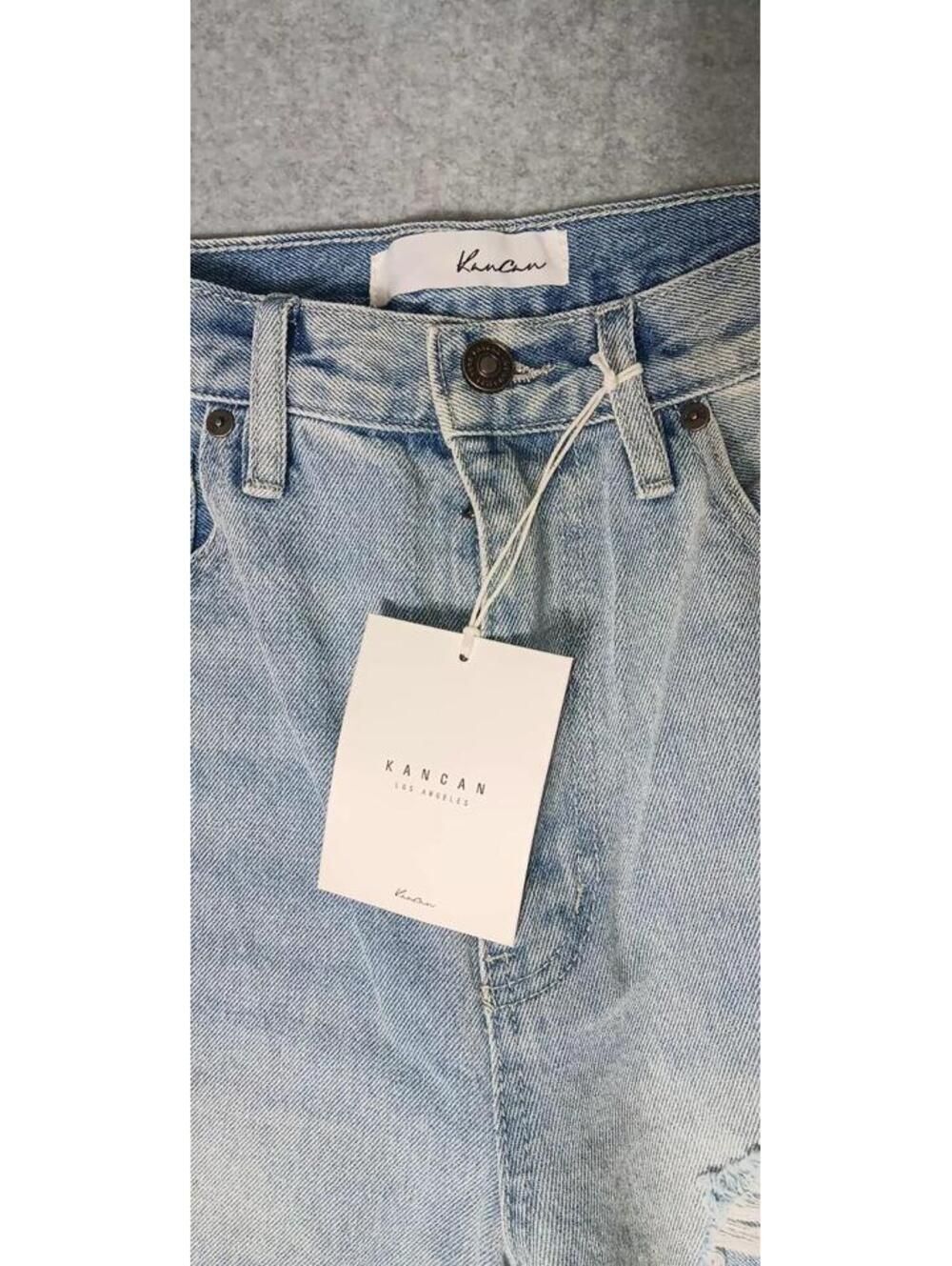 NWT! Kancan Distressed Jeans Womens Size 5/26 Light Blue 5 Pocket - Picture 3 of 13